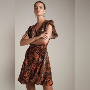 Karen Millen Spicy Snake Woven Short Wrap Dress